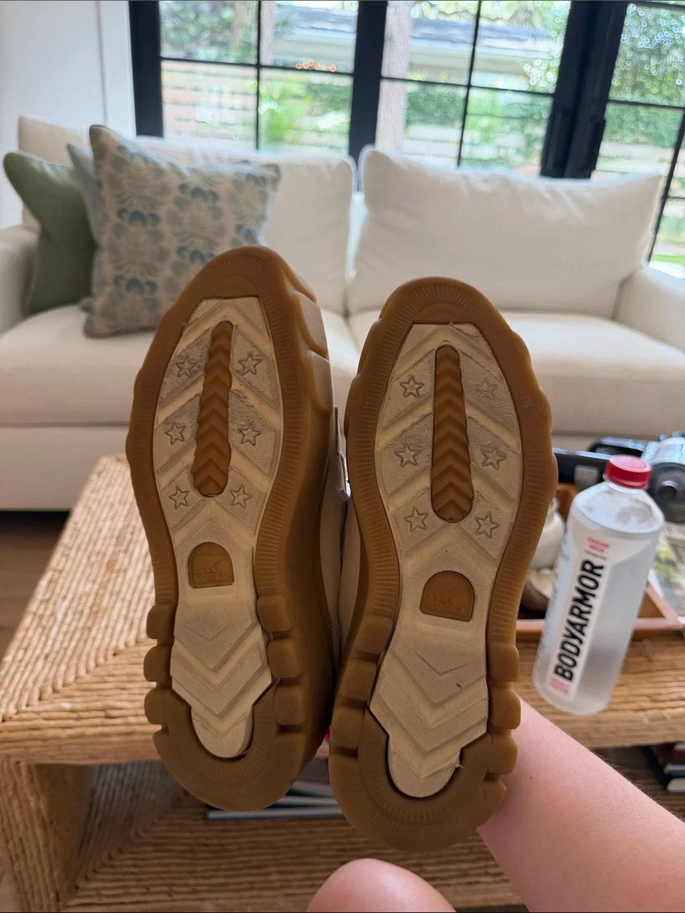 Sorel x Caribou Women’s Waterproof Chunky Platform Sneakers in Beige and Gum
